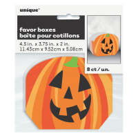 Halloween Pumpkin Favor Boxes Tote 8ct