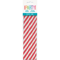 Unique Red Paper Straws 10ct