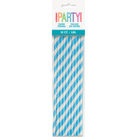 Unique Light Blue Paper Straws 10ct