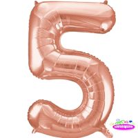 34" Rose Gold No. 5 - Number Foil Balloon