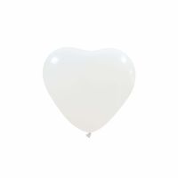 White Standard Cattex 6" Heart Latex Balloons 100Ct