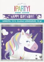 Unicorn Party Happy Birthday Foil Banner 