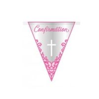 Pink Confirmation Flag Banner 9ft