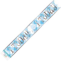 Age 1 Blue Gingham Foil Banner