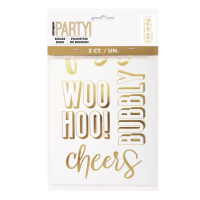 Gold and White Booz Bottle Bag 3ct