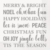 Silver & Gold Snowflakes Christmas Napkins 16ct