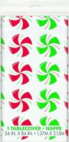Peppermint Christmas Tablecover 1ct