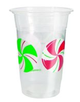 Peppermint Christmas 16oz Plastic Cups 8ct