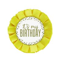 It's My Birthday Gold Confetti Badge 1ct