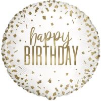 Gold Confetti Birthday Party 18" Foil Balloon