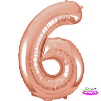 34" Rose Gold No. 6 - Number Foil Balloon