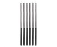 Extra Tall Candles Silver & Black 6ct