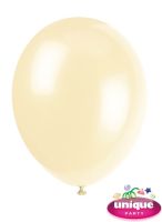 Unique 12" Ivory Cream Latex BalloonS 10 CT.