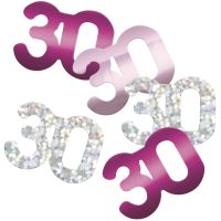 Pink/Silver Glitz Foil Age 30 Confetti 0.5 oz