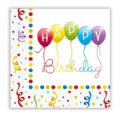 Happy Birthday Streamers Napkins 20ct