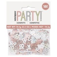 Rose Gold Glitz Foil Age 18 Confetti 0.5 oz