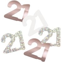 Rose Gold Glitz Foil Age 21 Confetti 0.5 oz