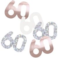 Rose Gold Glitz Foil Age 60 Confetti 0.5 oz