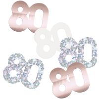 Rose Gold Glitz Foil Age 80 Confetti 0.5 oz