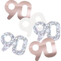 Rose Gold Glitz Foil Age 90 Confetti 0.5 oz