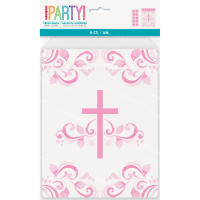 Fancy Pink Cross Treat Bags 8ct.