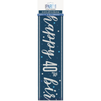 Blue/Silver Glitz Age 40 Happy Birthday Foil Banner 9ft