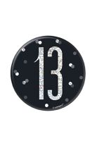 Black/Silver Glitz Foil Age 13 Badge 3" 1CT