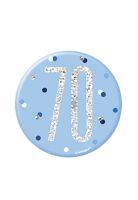Blue/Silver Glitz Foil Age 70 Badge 3" 1CT