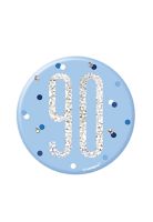 Blue/Silver Glitz Foil Age 90 Badge 3" 1CT