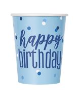 Blue/Silver Glitz 9oz Cups 8ct