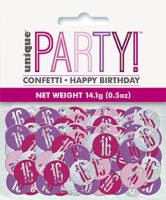 Pink/Silver Glitz Foil Age 16 Confetti 0.5 oz