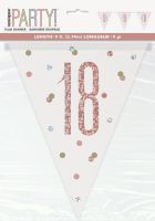 Rose Gold Glitz Age 18 Prism Flag Banner 9ft