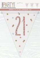 Rose Gold Glitz Age 21 Prism Flag Banner 9ft