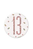Rose Gold Glitz Foil Age 13 Badge 3" 1CT