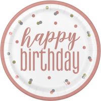 Rose Gold Glitz 9" Plates 8ct