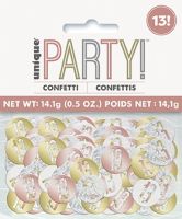 Rose Gold Glitz Foil Age 13 Confetti 0.5 oz
