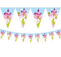 Pink Unicorn Party Triangle Flag Banner 1ct