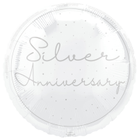 Silver 25th Anniversary 18" Foil Balloon