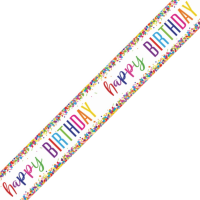 Happy Birthday Multicoloured Confetti 9ft Foil Banner