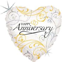 Filigree Anniversary - 18" Foil Balloon