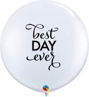 Best Day Ever - Wedding 3ft Round Balloons 2ct 