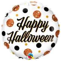 Happy Halloween Orange Dots 18" Foil Balloon (Packed)