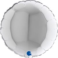 9" Round Foil Balloons Silver Pack of 5 GRABO