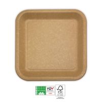 Kraft Square Paper Plates Compostable 23cm 10ct