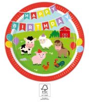 Farm Happy Birthday Paper Plates 23cm 8ct
