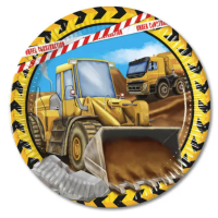 Under Construction Party 23cm Plates 8CT.