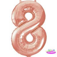 34" Rose Gold No. 8 - Number Foil Balloon