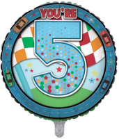 Age 5 Birthday Boy 18" Foil Balloon