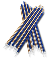 Extra Tall Candles Navy Blue Metallic Mix with Holders 16ct