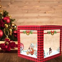 Merry Christmas Transparent Balloon Boxes 30x30x30cm (4 boxes)